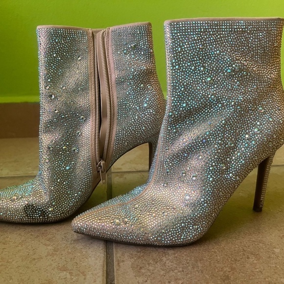 INC International Concepts Shoes - INC International Concepts Silver Heeled Boots with Stiletto